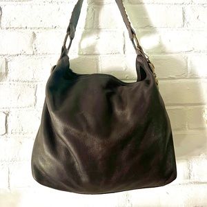 Leatherock Brown Fleur De Lis with Rhinestones Hobo Bag